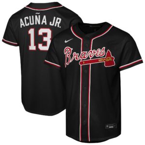 Youth Atlanta Braves Ronald Acuña Jr. #13 Black Fashion Replica Player Jersey