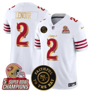 Deommodore Lenoir #2 San Francisco 49ers SF 2025 "Rivalries" 5x Champions & Faithful To The Bay Patch Vapor Limited Jersey - All Stitched