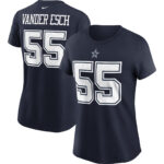Women's Leighton Vander Esch Navy Dallas Cowboys Name & Number T-Shirt