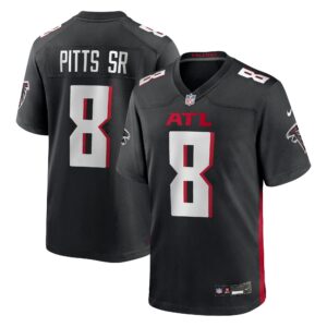 Atlanta Falcons Kyle Pitts Sr. #8 Black Team Game Jersey