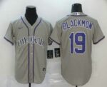 Men's Colorado Rockies #19 Charlie Blackmon Gray Stitched Cool Base  Jersey