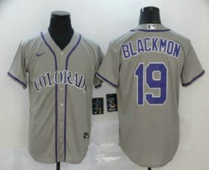 Men's Colorado Rockies #19 Charlie Blackmon Gray Stitched Cool Base  Jersey