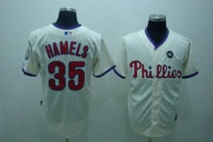 Philadelphia Phillies #35 Colbert Hamels Stitched Cream Jersey