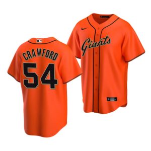 Men's San Francisco Giants #54 Reggie Crawford 2022 Draft Jersey Orange Alternate