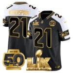 Devon Witherspoon #21 Seattle Seahawks Super Bowl LX Gold Patch Game Jersey - All Stitched