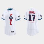 Men's Chicago Cubs #17 Kris Bryant White 2021 All-Star Game Jersey