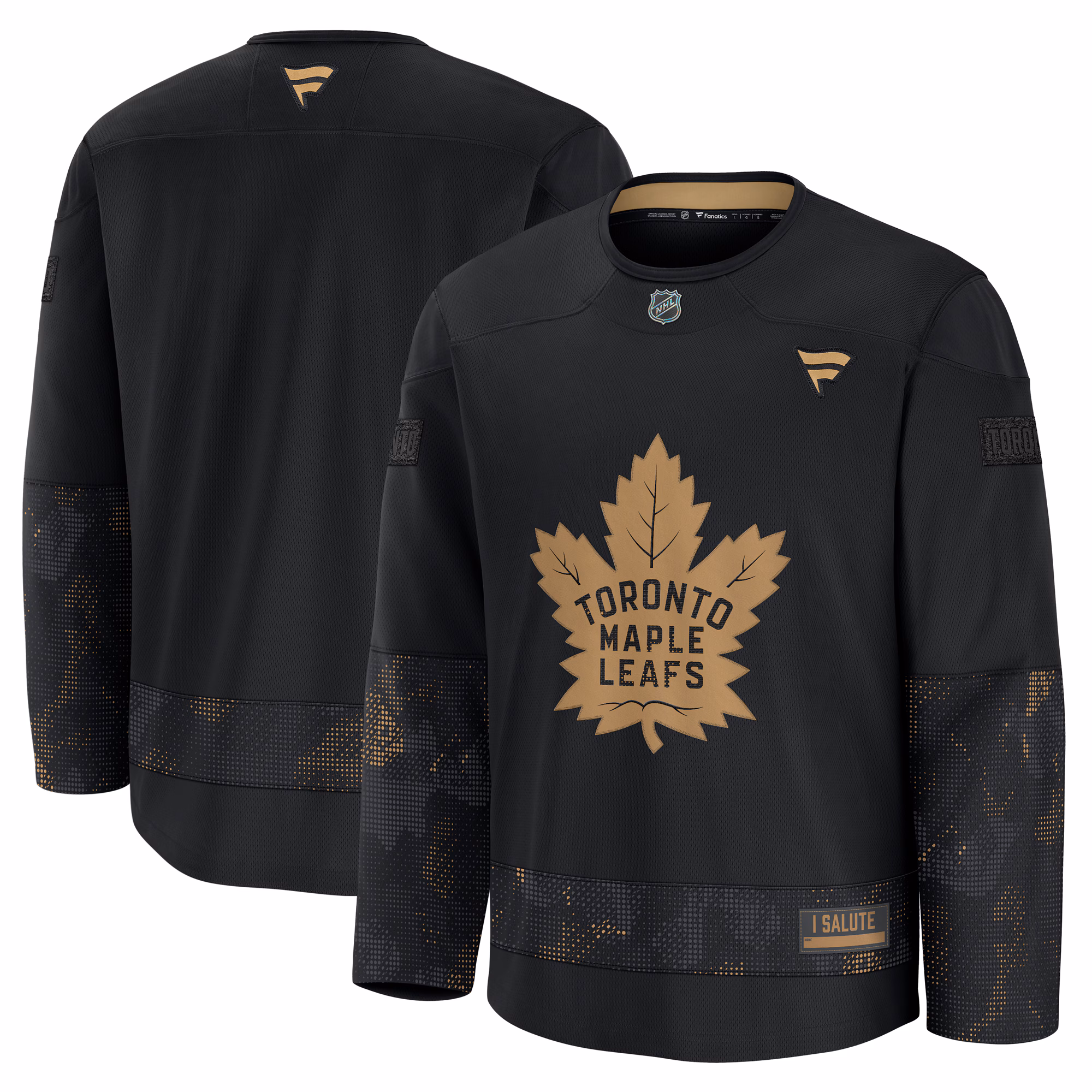 Toronto Maple Leafs  Fanatics Black 2024 Military Appreciation Practice Jersey