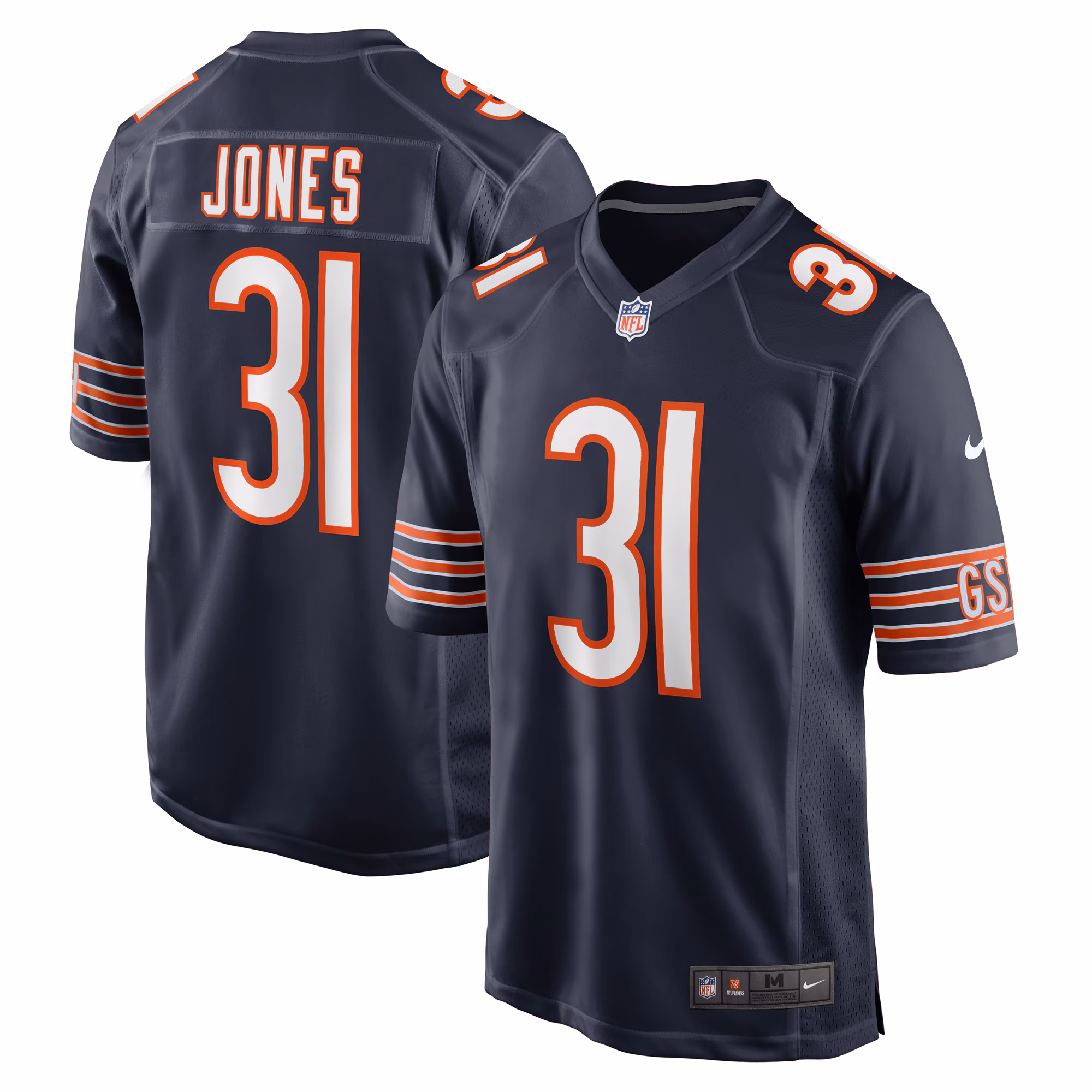 Jaylon Jones Chicago Bears Game Player Jersey - Navy