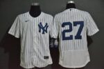 Men's New York Yankees #27 Giancarlo Stanton White Home No Name Stitched Flex Base  Jersey