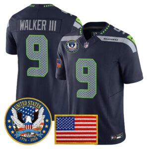 Walker III #9 Seattle Seahawks United States 250th Anniversary Patch Vapor Limited Jersey - All Stitched