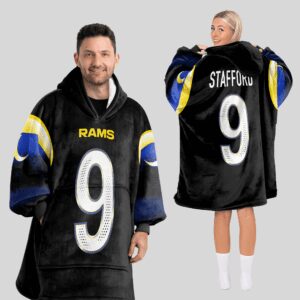 Adult M.S 9 Los Angeles R Football Unisex Blanket Hoodie
