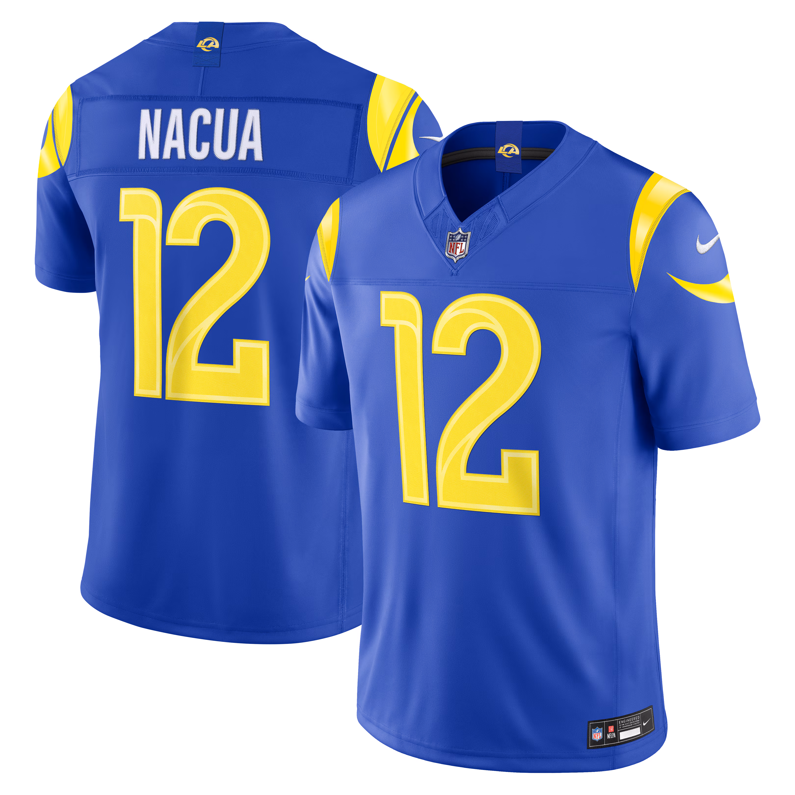 Los Angeles Rams Puka Nacua #12 Royal Vapor F.U.S.E. Sewn Down Limited Jersey