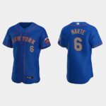 Men's New York Mets #6 Starling Marte Royal Flex Base Jersey