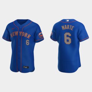 Men's New York Mets #6 Starling Marte Royal Flex Base Jersey