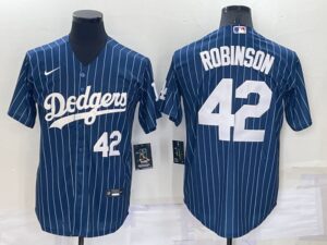 Men's  Los Angeles Dodgers #42 Jackie Robinson Blue Throwback Cool Base Jersey