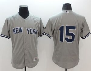 New York Yankees #15 Thurman Munson Grey Flexbase Collection Stitched Jersey