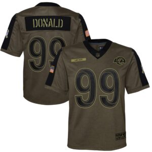 Aaron Donald Los Angeles Rams  Youth 2021 Salute To Service Game Jersey - Olive