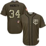 Minnesota Twins #34 Kirby Puckett Green Salute to Service Stitched Jersey