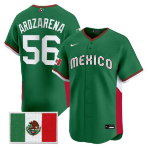 Randy Arozarena #56 Mexico Baseball 2026 World Baseball Classic Home Stadium Jersey - Green