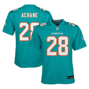 De’Von Achane Miami Dolphins Youth Team Player Game Jersey - Aqua
