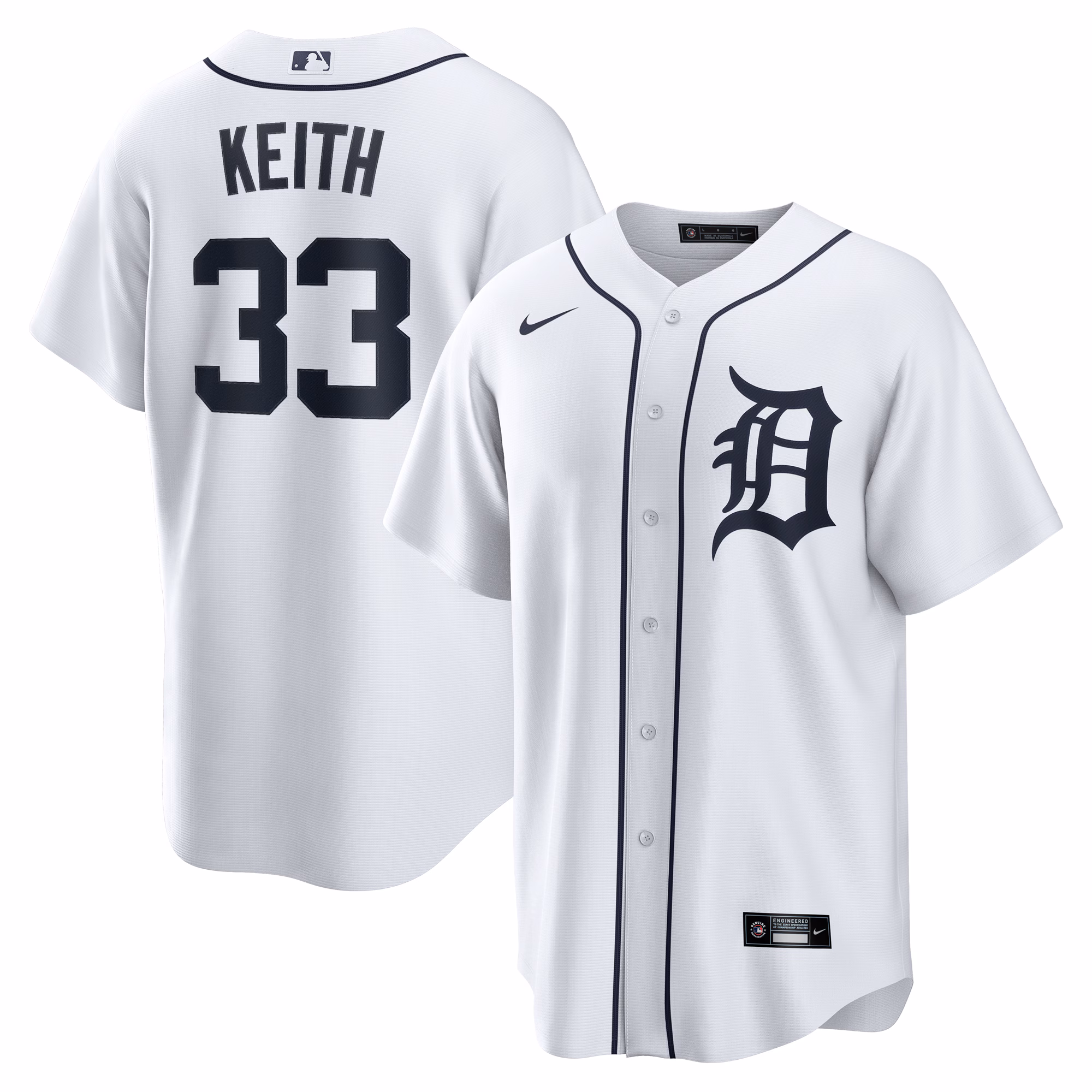 Colt Keith #33 Detroit Tigers Home Replica Jersey - White