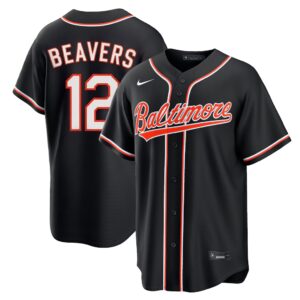 Dylan Beavers #12 Baltimore Orioles Fashion Replica Black Out Jersey - Black