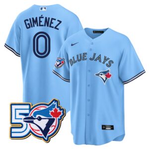 Andrés Giménez #0 Toronto Blue Jays 50th Limited Jersey Stitched Light Blue