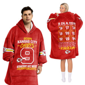 Adult 2024 Kansas City Football Unisex Blanket Hoodie