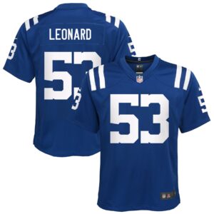 Darius Leonard Indianapolis Colts  Youth Game Player Jersey - Royal