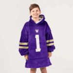 Kid 1 Washington Football Unisex Blanket Hoodie