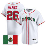 Mexico #26 Mexico Baseball 2026 World Baseball Classic Home Stadium Jersey - White