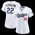 Women's Los Angeles Dodgers Clayton Kershaw #22 White 2026 Gold Collection Stadium Jersey