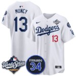 Max Muncy #13 Los Angeles Dodgers 2025 World Series Home Limited Player Jersey - White