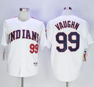 Cleveland Indians #99 Ricky Vaughn White 1978 Turn Back The Clock Stitched Jersey