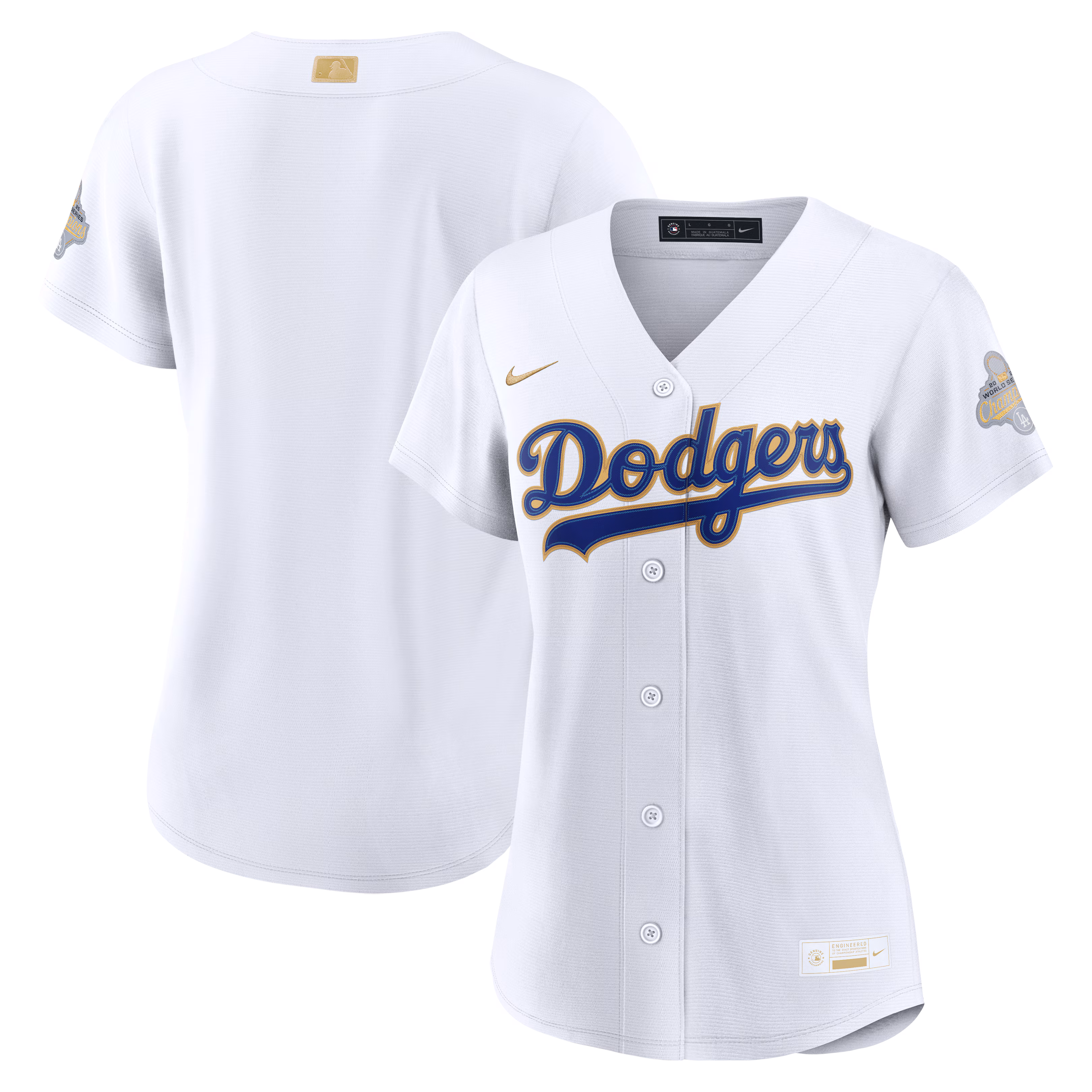 Women's Los Angeles Dodgers #25 White 2026 Gold Collection Stadium Jersey