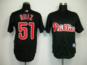 Philadelphia Phillies #51 Carlos Ruiz Black Stitched Jersey