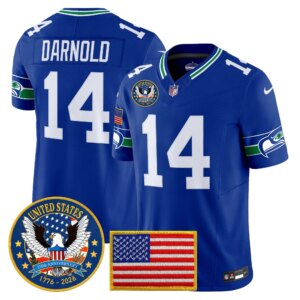 Sam Darnold #14 Seattle Seahawks United States 250th Anniversary Patch Vapor Limited Jersey - All Stitched