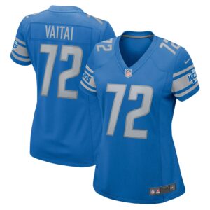 Halapoulivaati Vaitai Detroit Lions  Women's Game Jersey - Blue