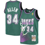 Ray Allen Milwaukee Bucks Mitchell & Ness Youth 1996-97 Hardwood Classics Swingman Jersey - Green