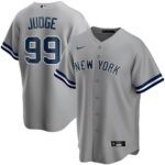 Men's  New York Yankees #99 Aaron Judge Gray Road 2020 Player Name Jersey