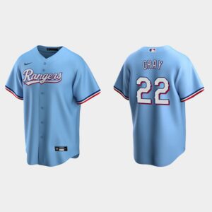 Men's Texas Rangers #22 Jon Gray Light Blue Alternate Jersey