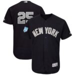 Men's New York Yankees #25 Gleyber Torres Majestic Navy Alternate 2019 Spring Training Flex Base Player Jersey
