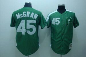 Mitchell And Ness Philadelphia Phillies #45 Tug Mcgraw Green Stitched Throwback Jersey