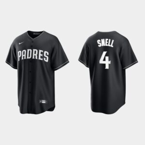 Men's San Diego Padres 34 Blake Snell All Black Fashion Black White Jersey