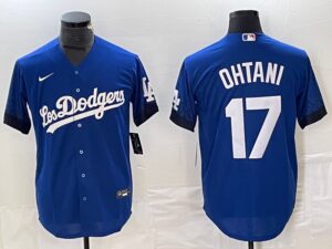 Men's Los Angeles Dodgers #17  Blue Shohei Ohtani Jersey