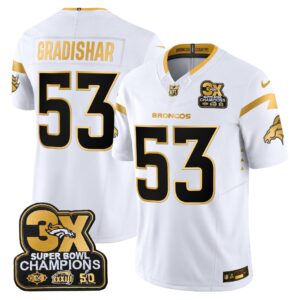 Randy Gradishar Denver Broncos-Time Champions Patch Gold Vapor Limited Jersey - All Stitched