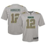 Aaron Rodgers Green Bay Packers  Youth Atmosphere Game Jersey - Gray