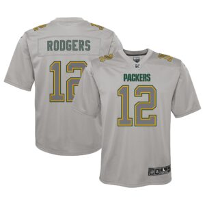 Aaron Rodgers Green Bay Packers  Youth Atmosphere Game Jersey - Gray