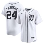 Men's Detroit Tigers #24 Miguel Cabrera  White Home Limited Player Jersey