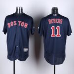 Red Boston Red Sox #11 Rafael Devers Navy Blue Flexbase Collection Stitched Jersey
